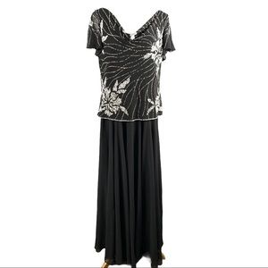 JKara Women's Embellished Flowy Gown Dress